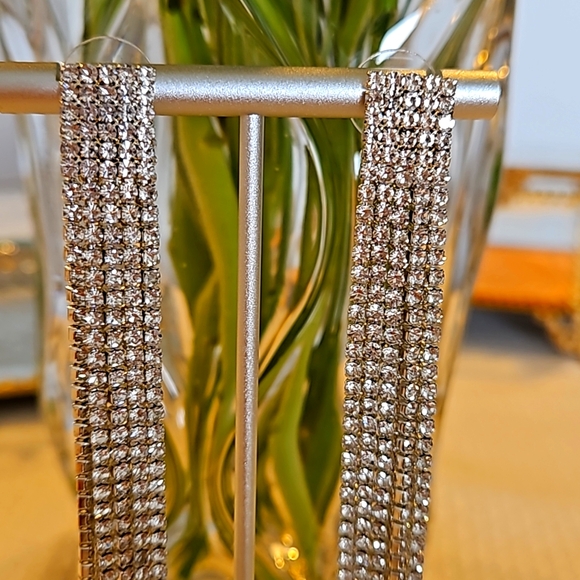 Crystal Rhinestone Earrings - Picture 3 of 11